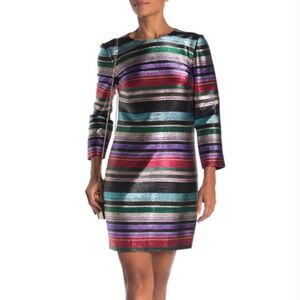 Trina Turk Women's New Years Eve Celebration Party Metallic Striped Dress Size 6